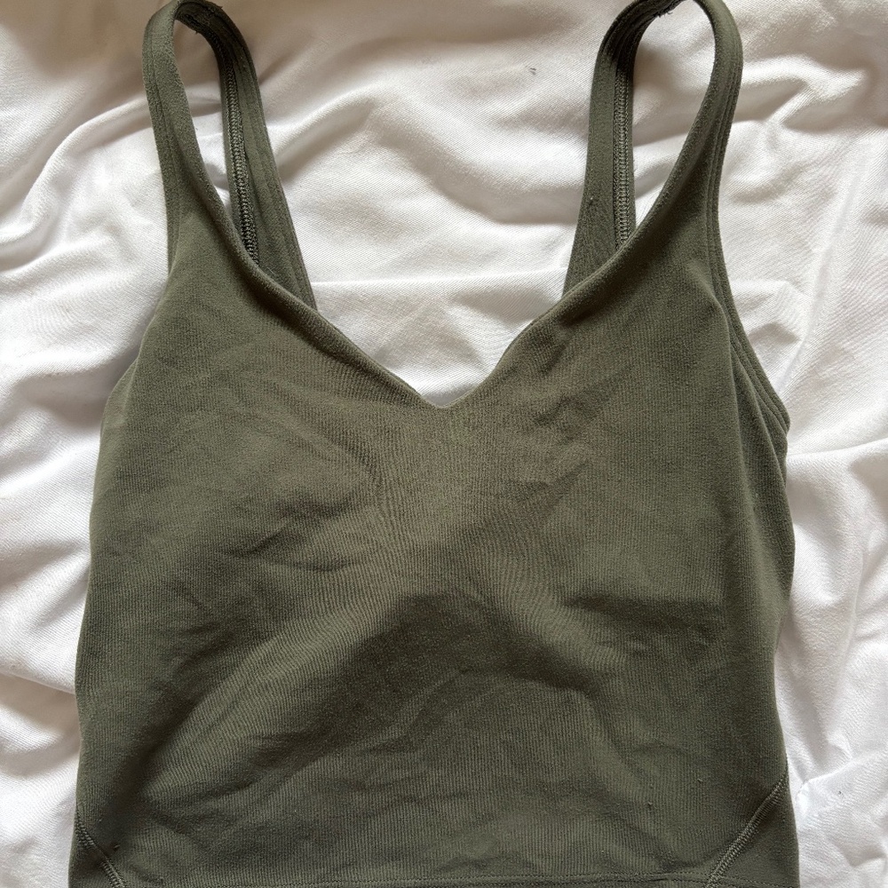 Olive green lululemon align tank